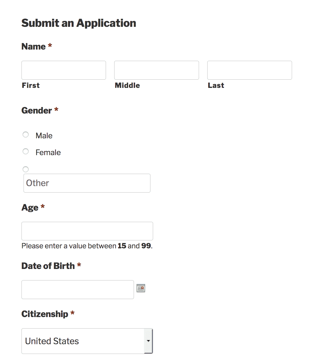 Submit application