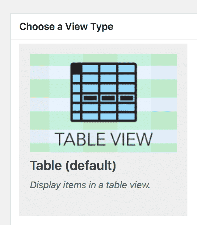 The GravityView Table View