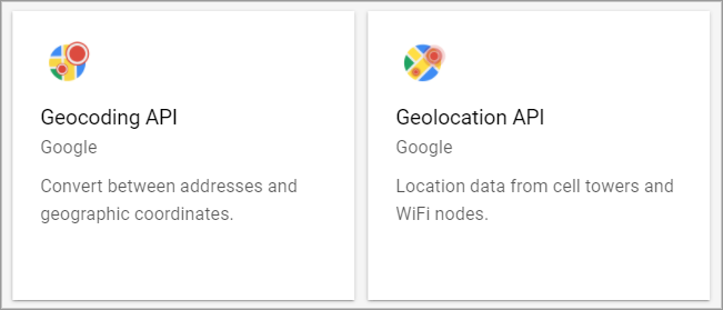 The Google Geocoding API and Geolocation API