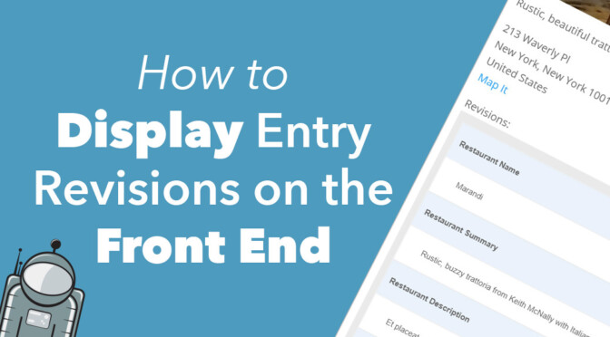 how to display entry revisions on the front end