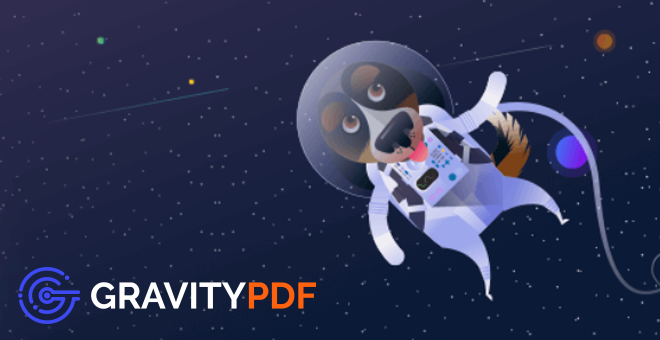 The Gravity PDF logo and mascot