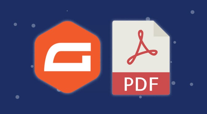 The Gravity Forms logo next to the PDF symbol