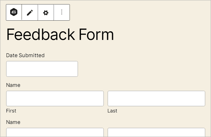 A preview of the Gravity Forms in the WordPress block editor