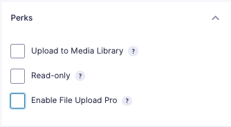 A checkbox that read 'Enable File Upload Pro'