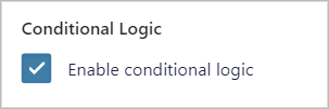 Enable conditional logic checkbox