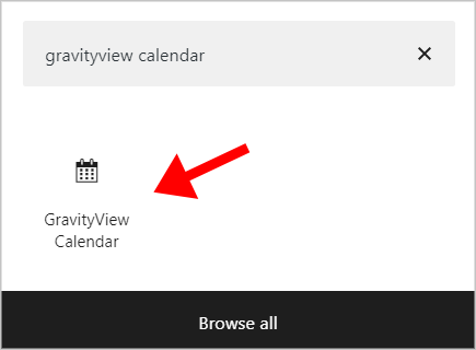 The GravityView Calendar WordPress block