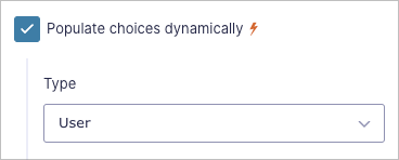 a checkbox that says 'Populate choices dynamically