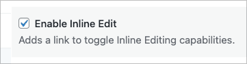 The 'Enable Inline Edit' checkbox in the GravityView Settings