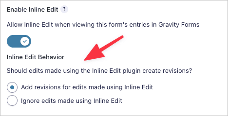 The new 'Inline Edit Behavior' setting on the form settings page allowing you to add entry revisions for edits made using the Inline Edit add-on.