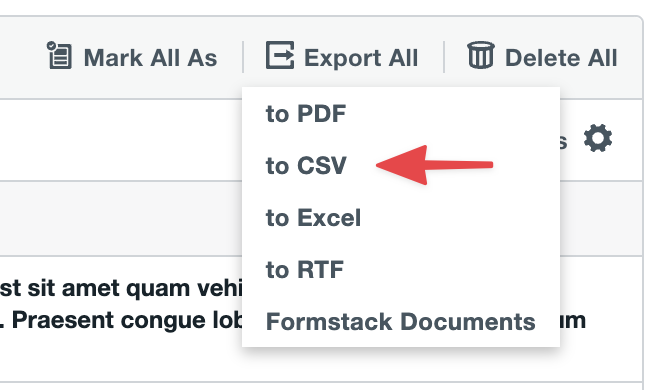 Export All to CSV