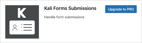 The Kali Forms Submissions extension preview