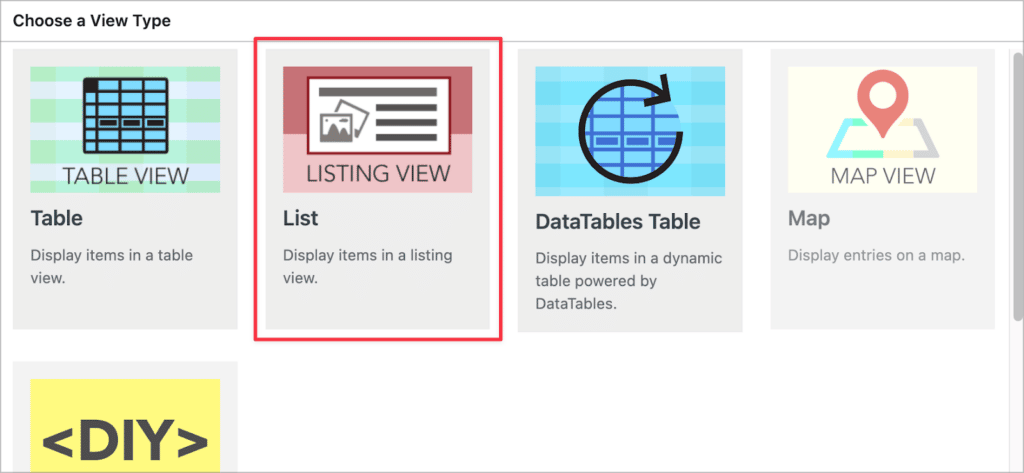 The GravityView List layout