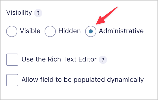 A radio button labeled 'Administrative'