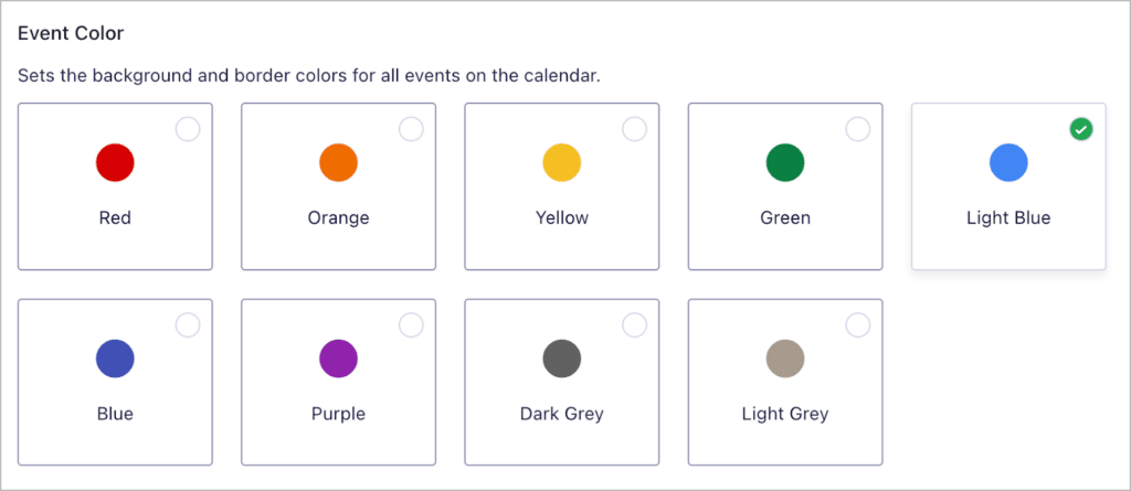 The event color selection in GravityCalendar