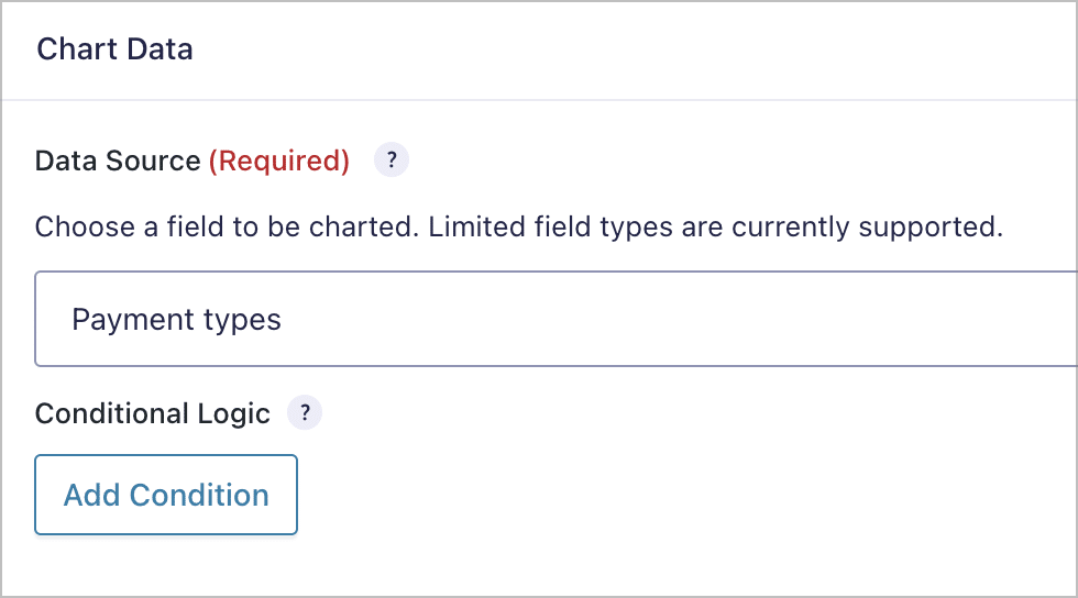A dropdown field used to select a field to be charted