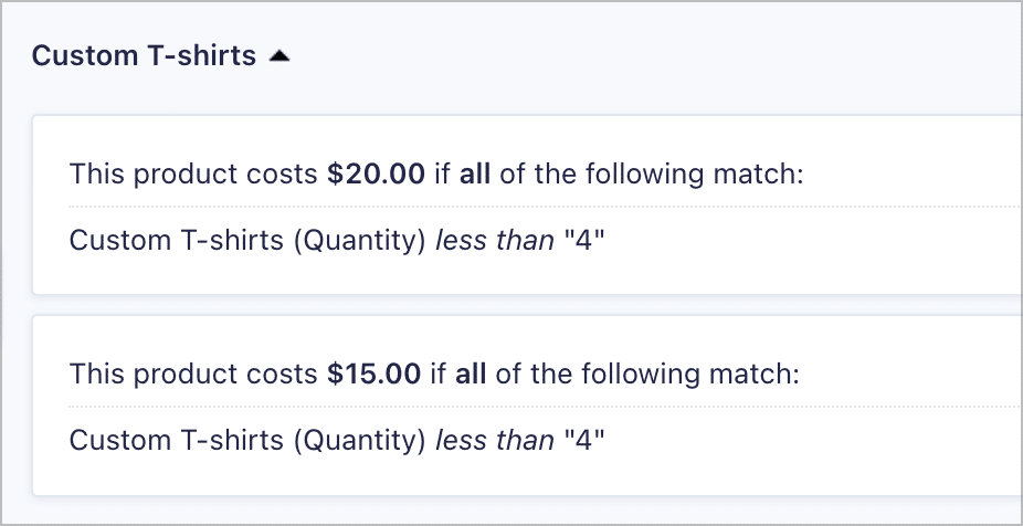Gravity Forms conditional product pricing