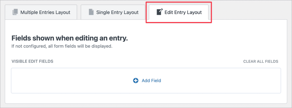GravityView—Edit Entry Layout tab